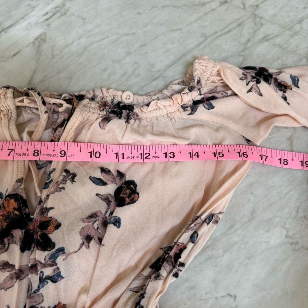 Free People So Divine Floral Cold Shoulder Off The Shoulder Romper size XS - Picture 5 of 7